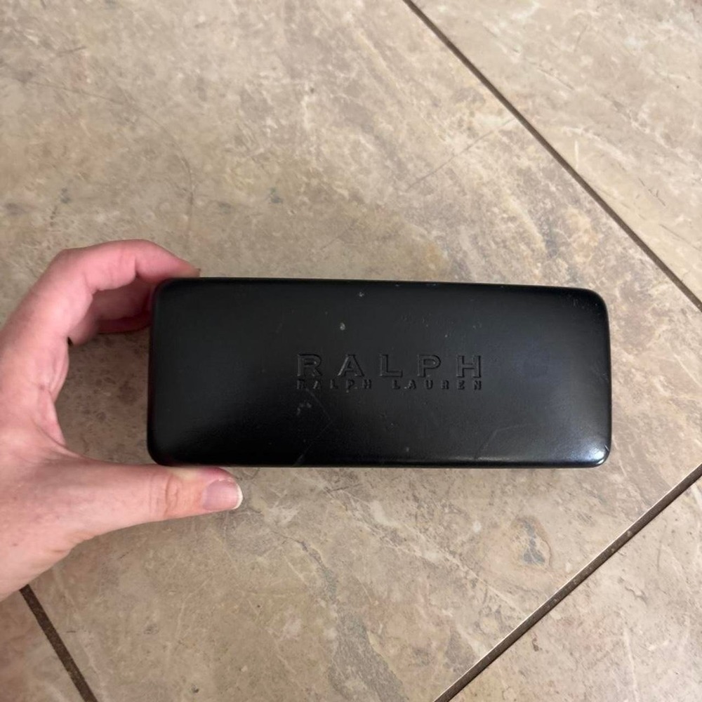 Ralph Lauren Black Sunglasses Case Hard Shell Eyewear Protector Clamshell Logo